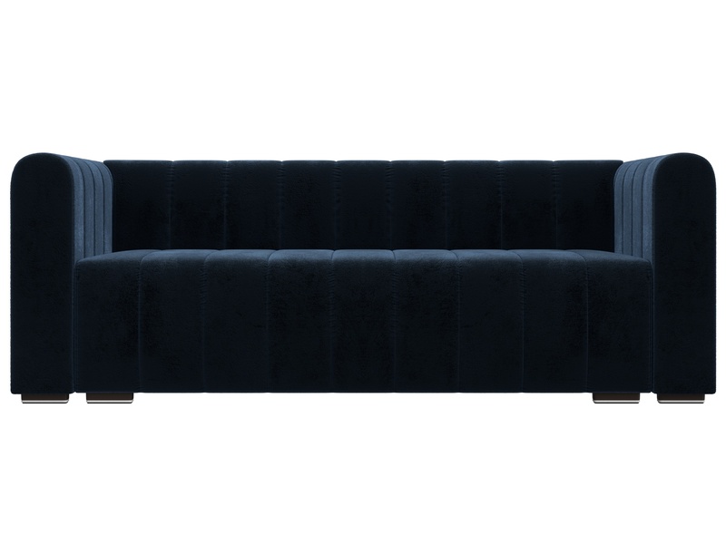 Диван прямой Лига-073, Велюр, TOWER 13 синий