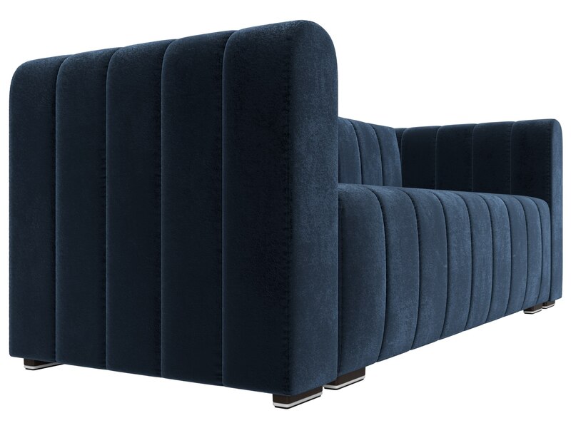 Диван прямой Лига-073, Велюр, TOWER 13 синий