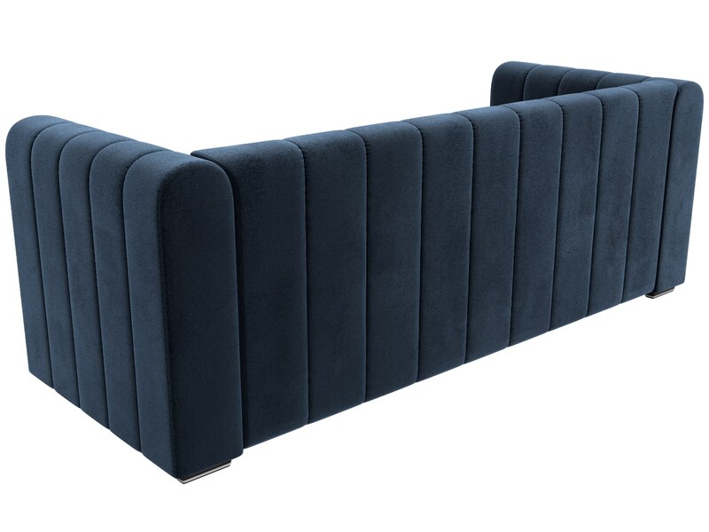 Диван прямой Лига-073, Велюр, TOWER 13 синий