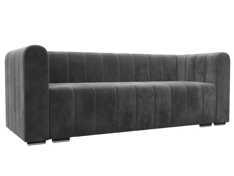 Диван прямой Лига-073, Велюр, TOWER 10 серый