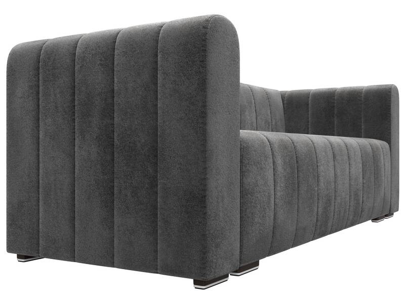 Диван прямой Лига-073, Велюр, TOWER 10 серый