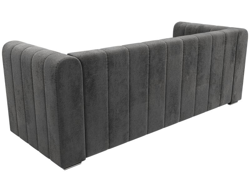 Диван прямой Лига-073, Велюр, TOWER 10 серый