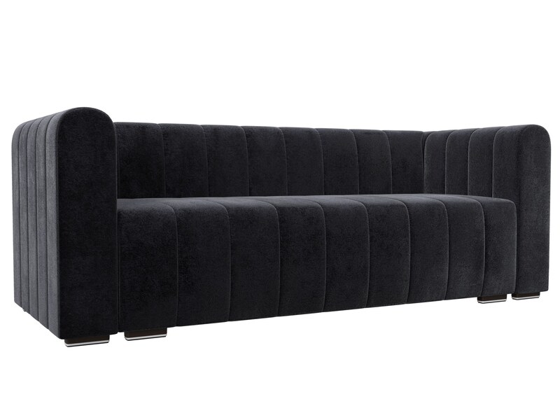 Диван прямой Лига-073, Велюр, TOWER 11 темно-серый