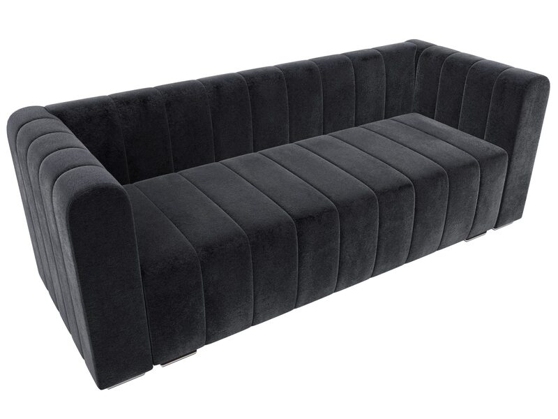 Диван прямой Лига-073, Велюр, TOWER 11 темно-серый