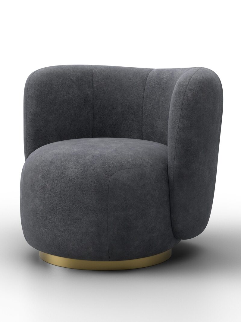 Кресло Лига-072, Велюр, BRUT 16 темно-серый