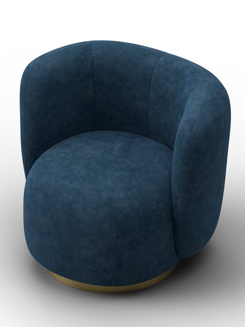 Кресло Лига-072, Велюр, BRUT 11 синий