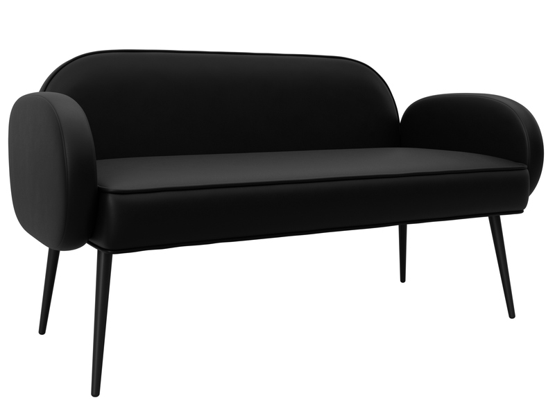 Диван прямой Лига-086, Экокожа, GRIFON 18 черный