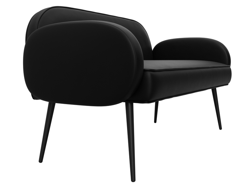 Диван прямой Лига-086, Экокожа, GRIFON 18 черный