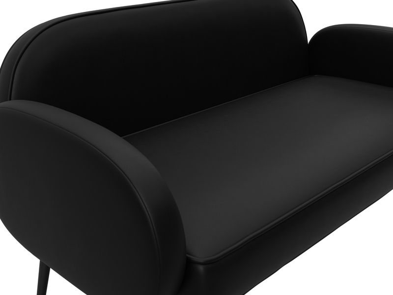 Диван прямой Лига-086, Экокожа, GRIFON 18 черный
