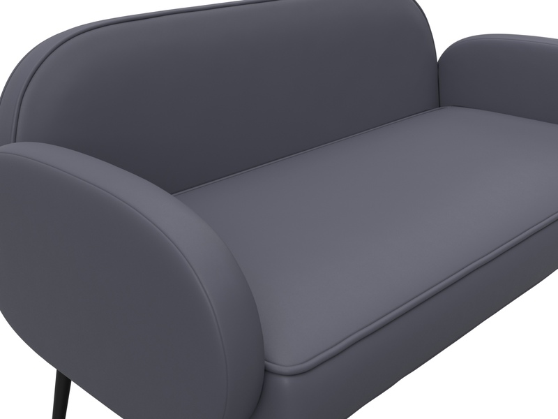 Диван прямой Лига-086, Экокожа, GRIFON 15 серый