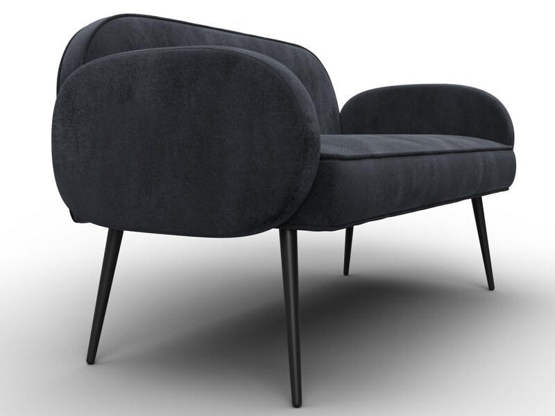 Диван прямой Лига-086, Велюр, TOWER 11 темно-серый