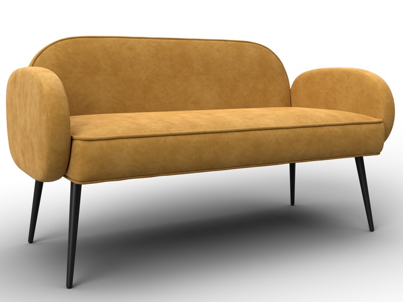 Диван прямой Лига-086, Велюр, BRUT 10 желтый