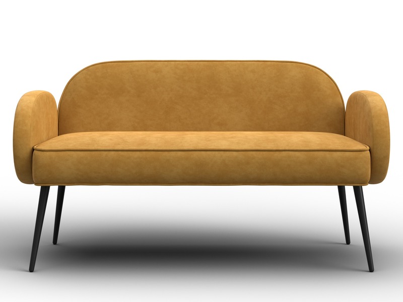 Диван прямой Лига-086, Велюр, BRUT 10 желтый