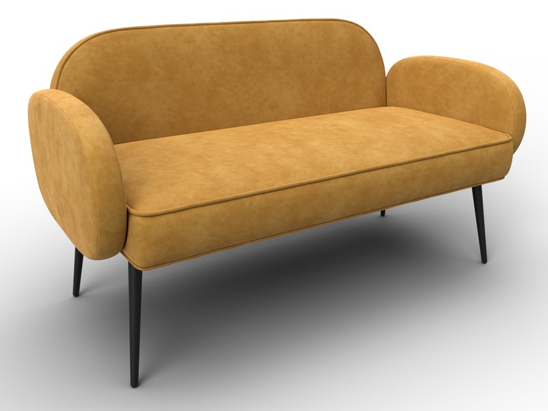 Диван прямой Лига-086, Велюр, BRUT 10 желтый