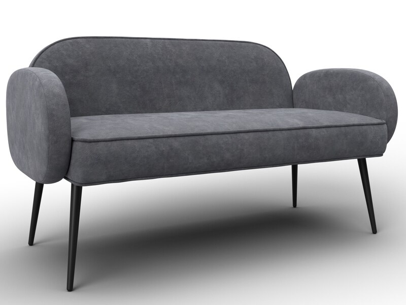 Диван прямой Лига-086, Велюр, BRUT 16 темно-серый