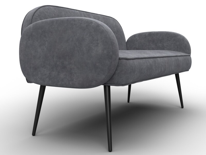 Диван прямой Лига-086, Велюр, BRUT 16 темно-серый