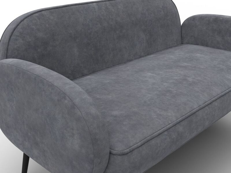 Диван прямой Лига-086, Велюр, BRUT 16 темно-серый