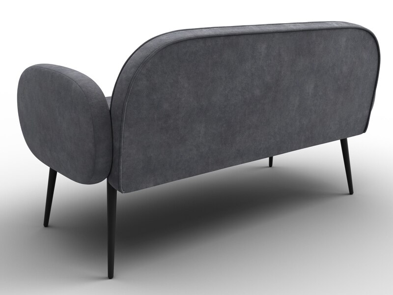 Диван прямой Лига-086, Велюр, BRUT 16 темно-серый