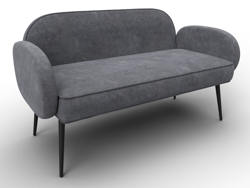 Диван прямой Лига-086, Велюр, BRUT 16 темно-серый