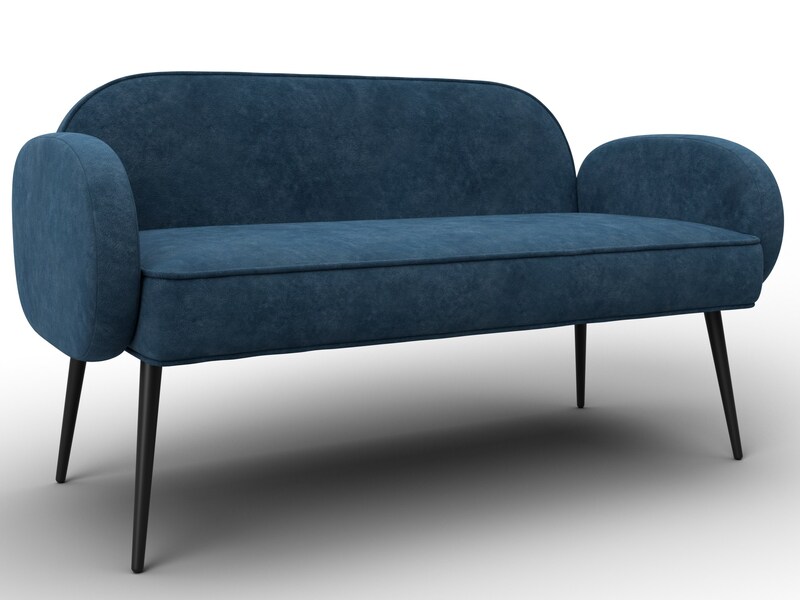 Диван прямой Лига-086, Велюр, BRUT 11 синий