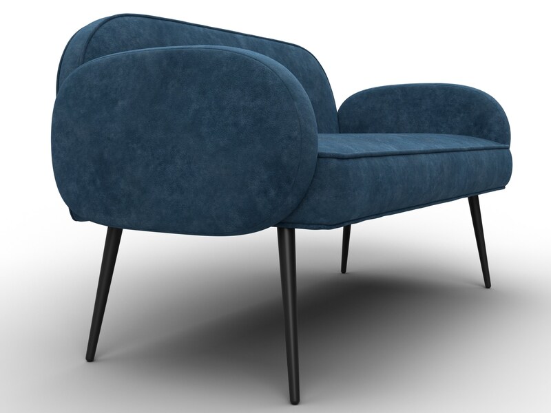 Диван прямой Лига-086, Велюр, BRUT 11 синий