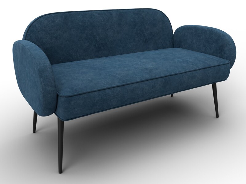 Диван прямой Лига-086, Велюр, BRUT 11 синий