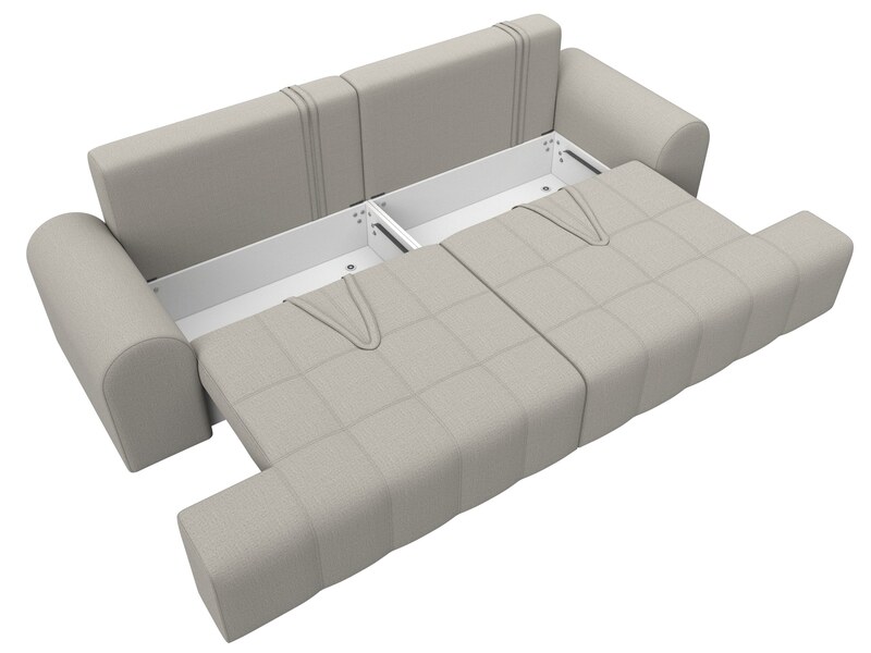 Диван прямой Лига-080, Рогожка, Амур 02 бежевый