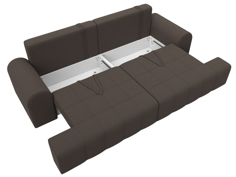 Диван прямой Лига-080, Рогожка, Амур 05 коричневый