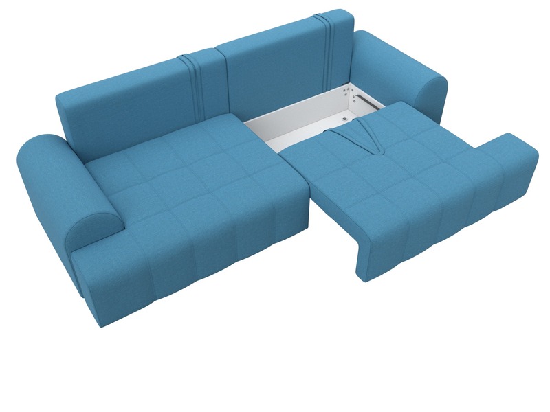 Диван прямой Лига-080, Рогожка, Амур 10 голубой