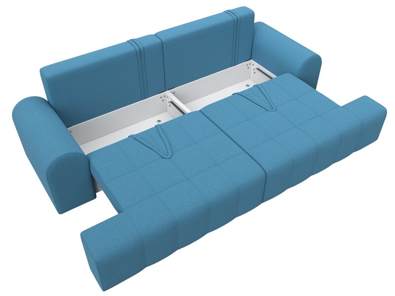 Диван прямой Лига-080, Рогожка, Амур 10 голубой