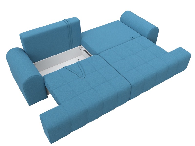 Диван прямой Лига-080, Рогожка, Амур 10 голубой