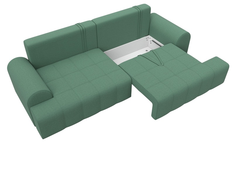 Диван прямой Лига-080, Рогожка, Амур 11 зеленый