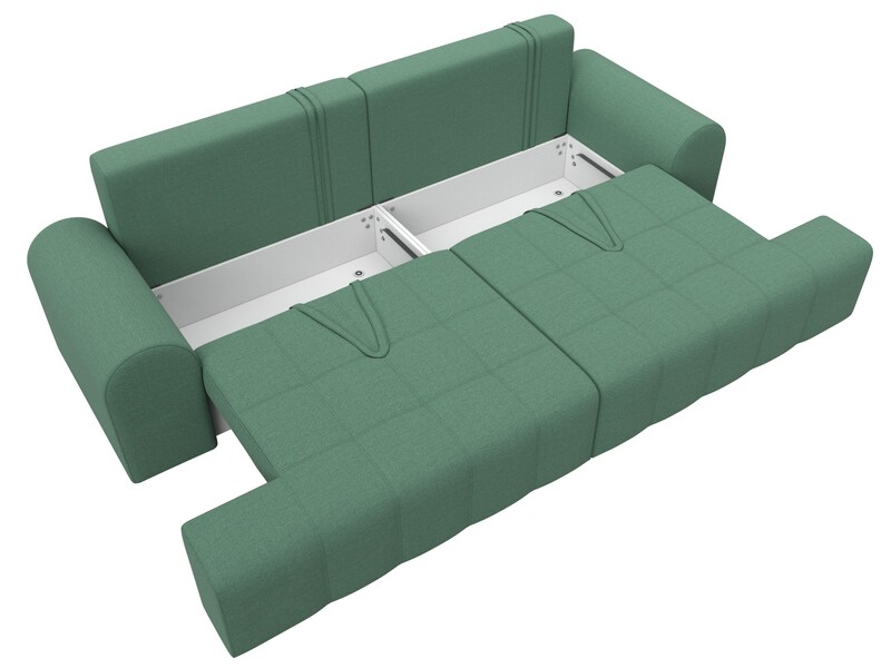 Диван прямой Лига-080, Рогожка, Амур 11 зеленый