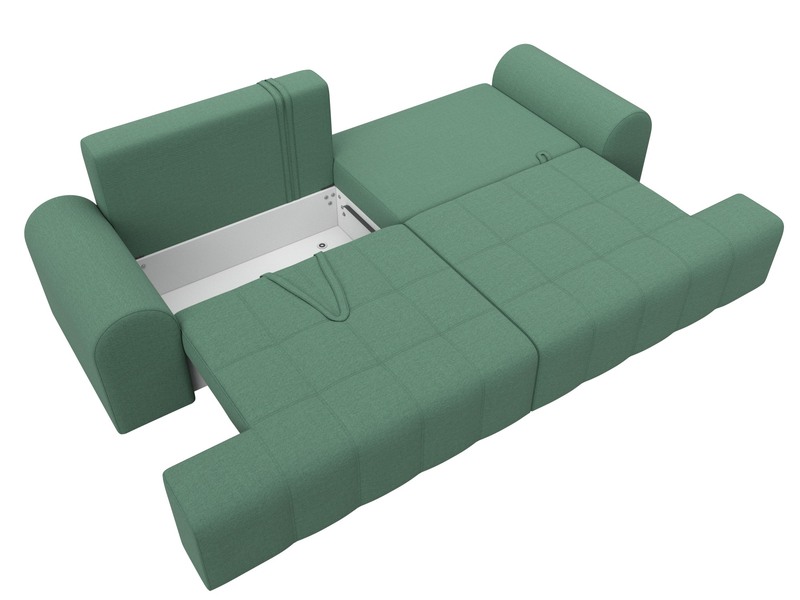 Диван прямой Лига-080, Рогожка, Амур 11 зеленый