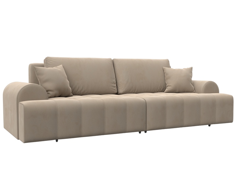 Диван прямой Лига-080, Велюр, SEVEN 729 бежевый