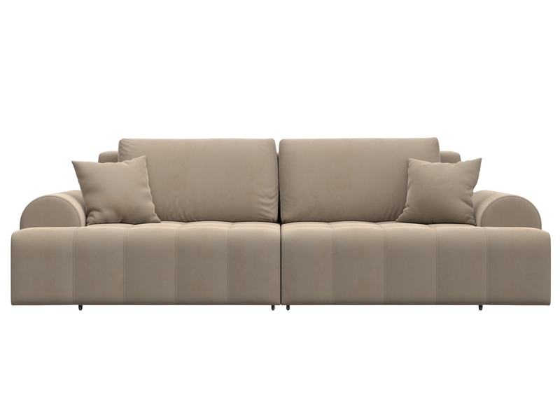 Диван прямой Лига-080, Велюр, SEVEN 729 бежевый