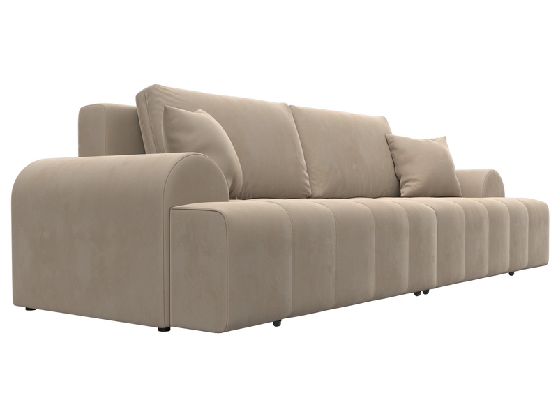 Диван прямой Лига-080, Велюр, SEVEN 729 бежевый