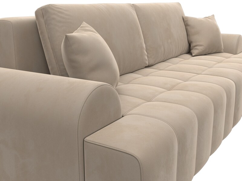 Диван прямой Лига-080, Велюр, SEVEN 729 бежевый