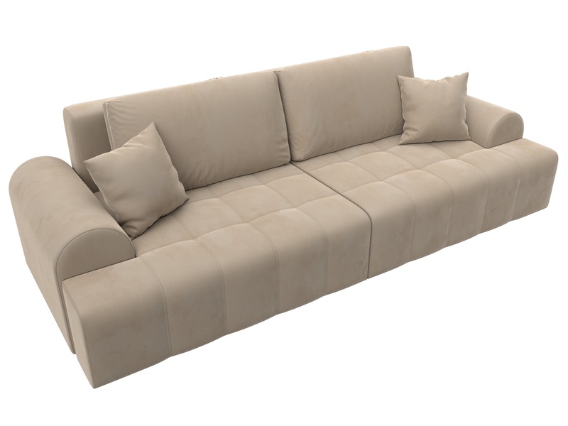 Диван прямой Лига-080, Велюр, SEVEN 729 бежевый