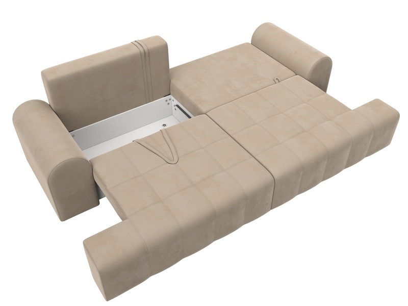 Диван прямой Лига-080, Велюр, SEVEN 729 бежевый