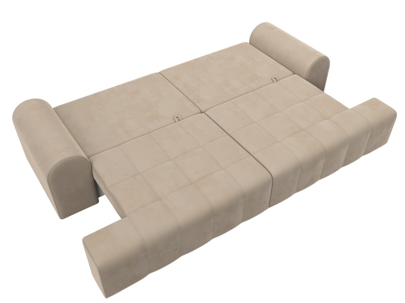 Диван прямой Лига-080, Велюр, SEVEN 729 бежевый