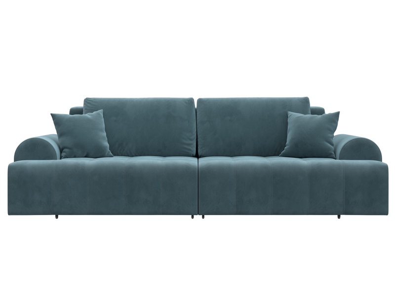 Диван прямой Лига-080, Велюр, SEVEN 113 бирюзовый