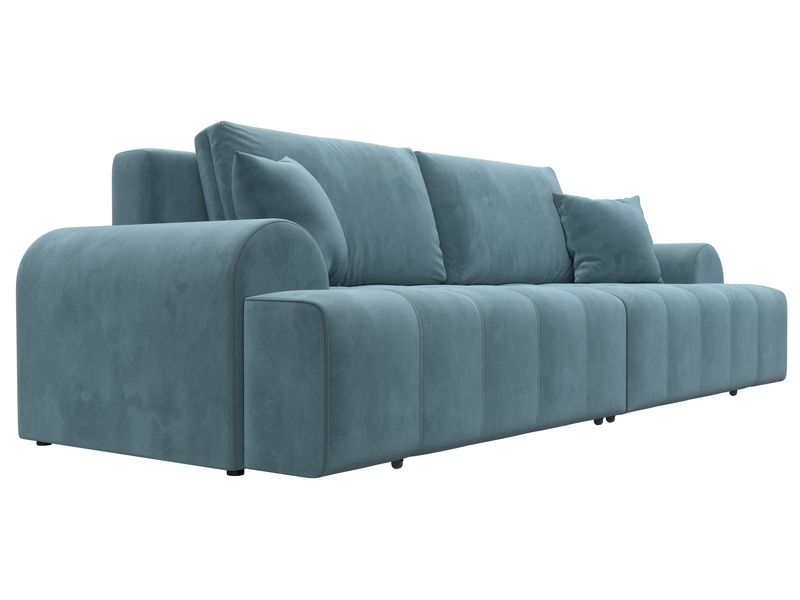 Диван прямой Лига-080, Велюр, SEVEN 113 бирюзовый