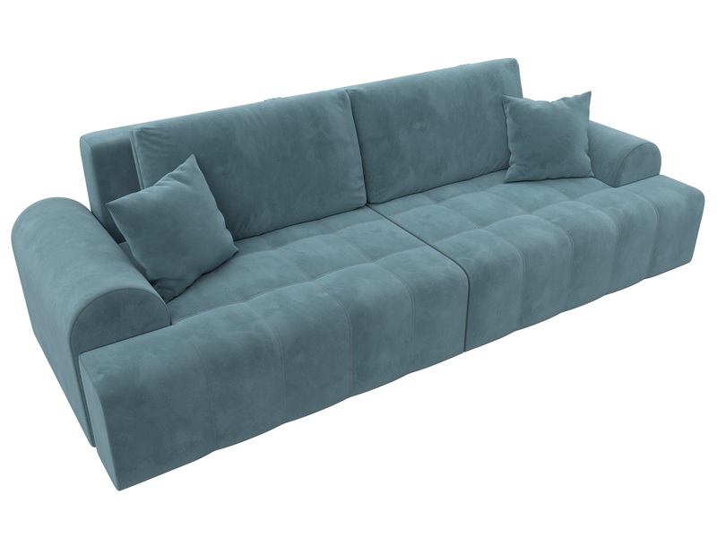 Диван прямой Лига-080, Велюр, SEVEN 113 бирюзовый