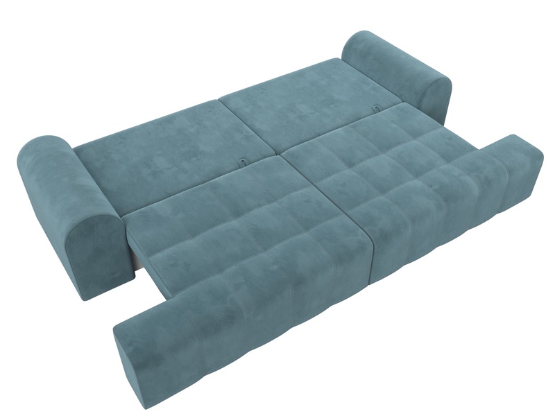 Диван прямой Лига-080, Велюр, SEVEN 113 бирюзовый