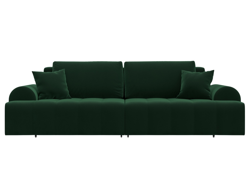 Диван прямой Лига-080, Велюр, SEVEN 626 зеленый
