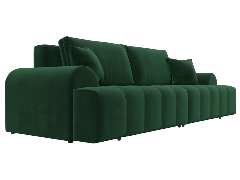 Диван прямой Лига-080, Велюр, SEVEN 626 зеленый