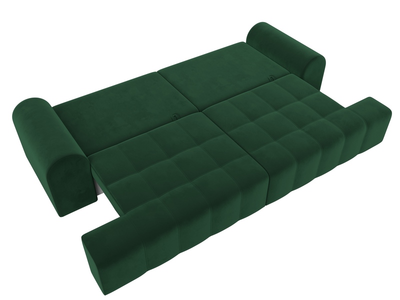 Диван прямой Лига-080, Велюр, SEVEN 626 зеленый