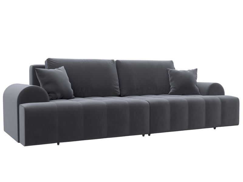 Диван прямой Лига-080, Велюр, SEVEN 17 серый