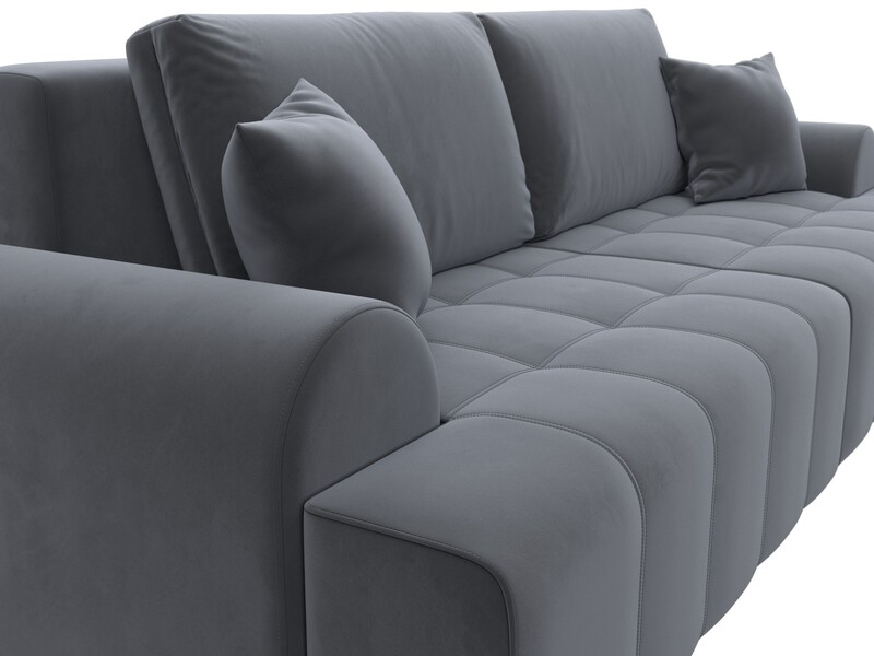 Диван прямой Лига-080, Велюр, SEVEN 17 серый